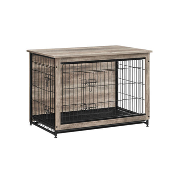 Hondenbench greige - spaanplaat en staal - 98 x 65 x 68 cm