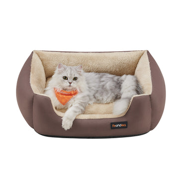 Hondenbed lichtkhaki wasbaar Oxford kortpluche | Lichtkhaki | 60x50x20 cm