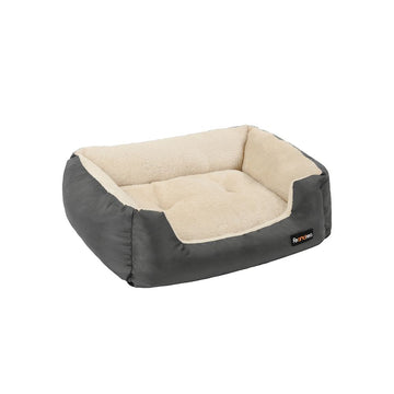 Rond hondenbed met omkeerbaar kussen, grijs - 65 x 55 x 20 cm