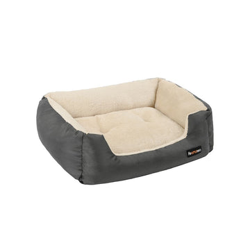 Rond hondenbed met omkeerbaar kussen, grijs, 80 x 65 x 20 cm