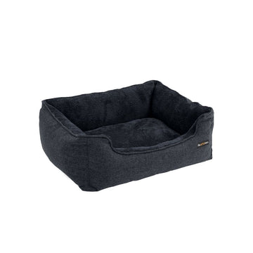 Orthopedisch hondenbed voor grote honden, verhoogd, pluche, donkergrijs - 90 x 75 x 25 cm