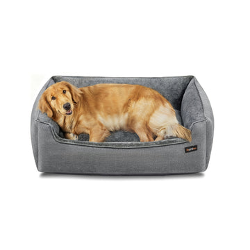 Hondenbed met afneembare hoes | Hellgrijs | 100x75x25 cm