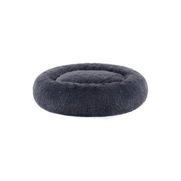 Fluffy hondenmand - donutkussen - pluche stof - PP-katoen - 90 x 20 cm - donkergrijs - 2,1 kg