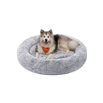 Pluche hondenbed - zacht kussen - ombré grijs - 140 x 20 cm - lichtgewicht 4,8 kg