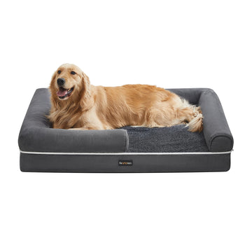 Pluche hondenmand - waterdicht en comfortabel - donkergrijs - 106 x 80 x 25 cm