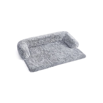 Ombre grijze pluche hondenmand voor bank - waterdicht - 122 x 95 x 18 cm