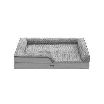 Orthopedisch hondenbed - groot - gewrichtsondersteuning - 122 x 89 x 18 cm - grijs