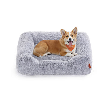 Hondenbed met afneembare hoes, 91 x 68 x 18 cm, grijs