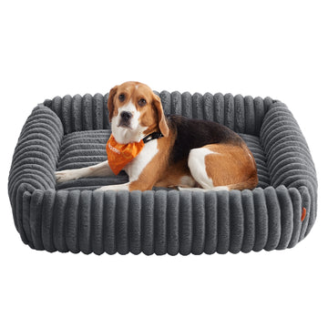 Orthopedisch wasbaar hondenbed | Loodgrijs | 91x68x20 cm