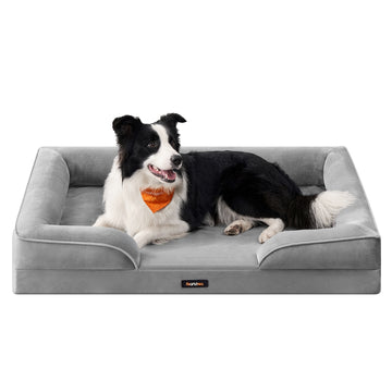 Orthopedisch hondenbed met noppenschuim | Duifgrijs | 104x69x17 cm