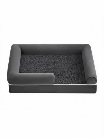 Orthopedisch hondenbed met verhoogde randen | Donkergrijs | 63x91x18 cm