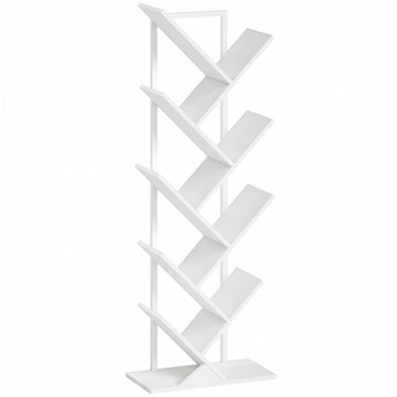 Boomvormige boekenkast met 9 niveaus | Kleur: Wit | Afmetingen: 50x24x136 cm
