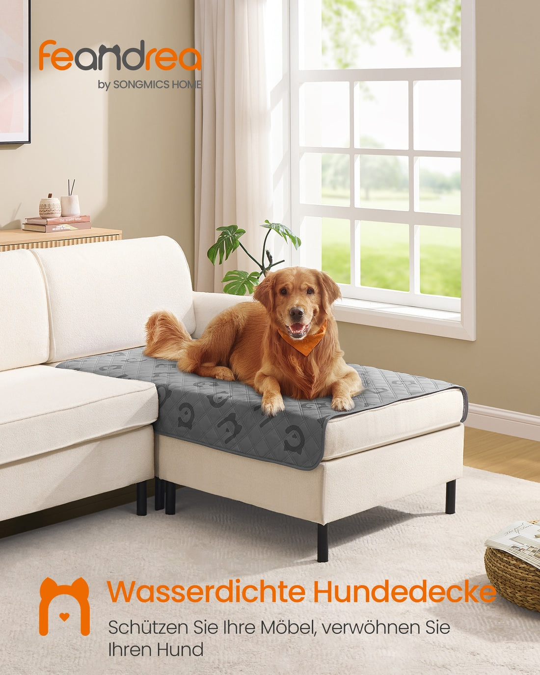 Wasserdichte Hundedecke | Taubengrau | 127x102 cm