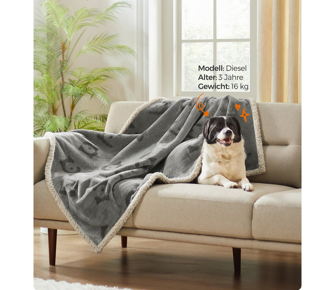 Waterdichte hondendeken - Sherpa - TPU-folie - 127 x 101 cm - Lichtgrijs