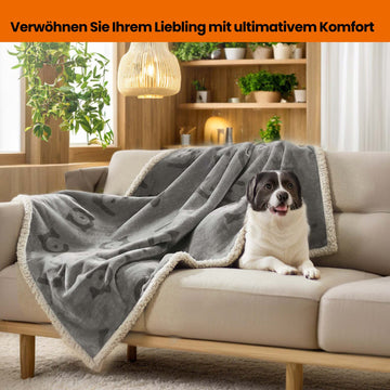 Huisdierdeken - Hondendeken - Kattenkleed - Zachte Sherpa - 127 x 101 cm - Grijs