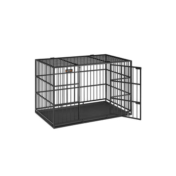 Hondenbench, heavy-duty staal, zwart, 122 x 75 x 80 cm, 22,6 kg