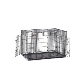 Opvouwbare hondenkooi met 2 deuren - stevig ijzerdraad - zwart - 122 x 74,5 x 80,5 cm