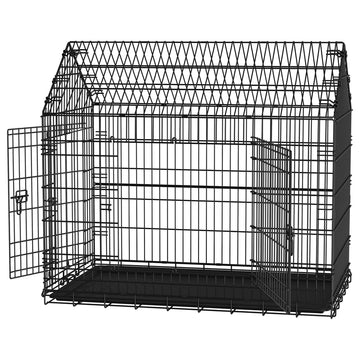 Vouwbare metalen hondenkooi | Zwart | 120x72,5x109 cm