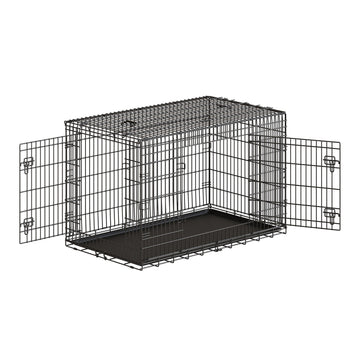 Opvouwbare hondenbench met 2 deuren | Zwart | 79x136x87 cm