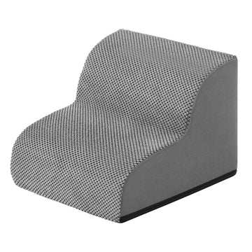 Hondentrap met 2 treden van wafelcord | Leigrijs | 40x40x30 cm