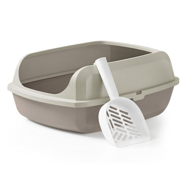 Open kattenbak met hoge randen XL | Beige | 37,5x50,5x19,5 cm
