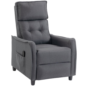 Relaxfauteuil met vibratiemassage en voetensteun, grijs | Kleur: Grijs | Afmetingen: 69x93x104 cm