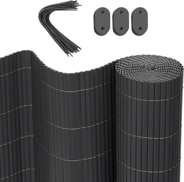 PVC zichtmat met kabelbinders | Grijs | 400x100 cm