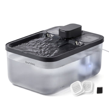 Kattenfontein 4,5 l stil met 3 filters | Zwart | 19,3x28,7x17,3 cm