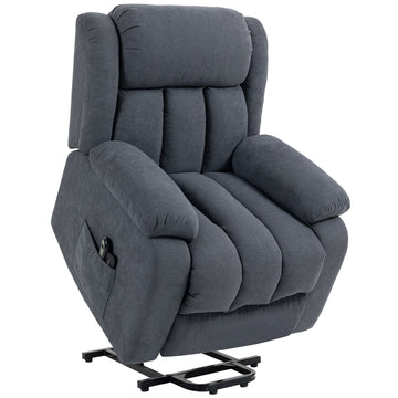 Elektrische relaxstoel met massage en sta-ophulp | Kleur: Grijs | Afmetingen: 91x93x103 cm
