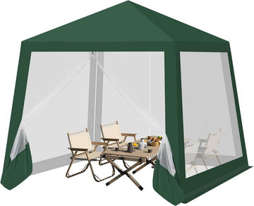 Paviljoen met muskietennet 3x3 m | Groen | 300x250x300 cm