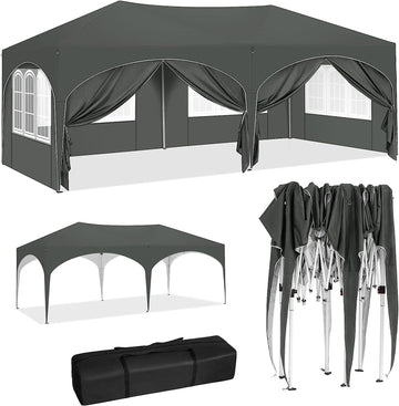 Partytent 3x6 m met 6 zijwanden | Beige | 300x600x250-258 cm