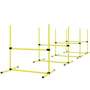 4-delige agilityset voor honden | Kleur: Geel | Afmetingen: 65x99x94 cm