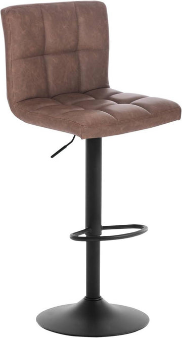 Barstoel met rugleuning van kunstleer donkerbruin | Donkerbruin | 44x38x92-114 cm