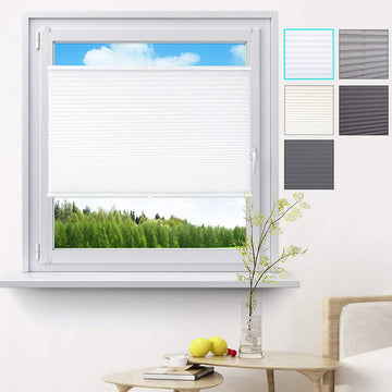 Plisségordijn zonder boren met klembevestiging | Wit | 80x220 cm