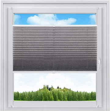 Plisségordijn Klemmfix zonder boren crushed-optiek | Grijs | 80x130 cm
