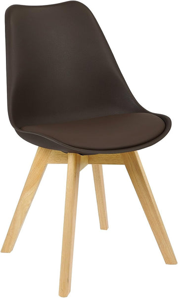 Design eetkamerstoel van PP kunstleer schuimstof en massief hout | 48x40.5x82 cm