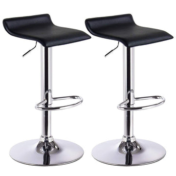 Set van 2 verstelbare barhockers | Zwart | 39x38,5x63-83 cm