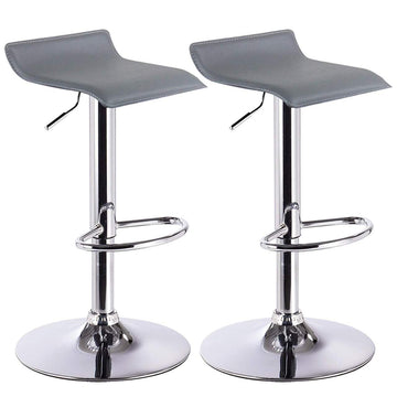 Set van 2 barhockers, verstelbaar, kunstleer | Grijs | 39x38,5x63-83 cm