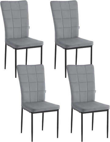Eetkamerstoelen 4-delige set met hoge rugleuning | Donkergrijs | 42,5x57,5x96,5 cm