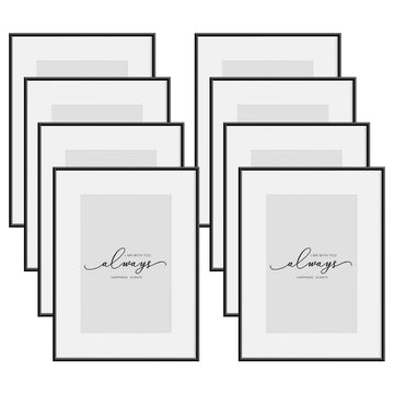 Set van 8 aluminium fotolijsten 30x40 cm | Zwart