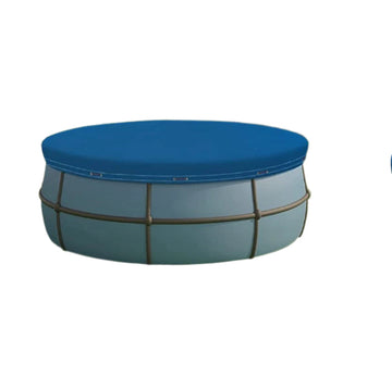 Ronde zwembadafdekking van PE met ogen en draadkabel 420 cm | Blauw