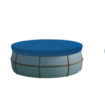 Zwembadafdekzeil PE 200 g/m² met ogen en staalkabel 460 cm | Blauw