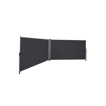 Dubbelzijdig zonnescherm - uitschuifbaar polyester - aluminium - antraciet