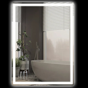LED badkamerspiegel met anticondens | Kleur: Wit, zilver | Afmetingen: 80x4x60 cm