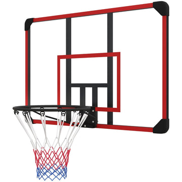 Verstelbare basketbalhoepel voor binnen en buiten | Kleur: Rood/zwart | Afmetingen: 61x113x73 cm
