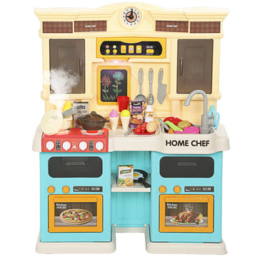 Groene speelkeuken met stromend water, 85 accessoires | Kleur: Groen | Afmetingen: 24x66x83 cm