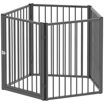 Opvouwbare hondenren, 5 panelen | Kleur: Zwart | Afmetingen: 180x60x76 cm