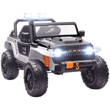 Elektrische kinderauto 12V met afstandsbediening | Kleur: Wit | Afmetingen: 70.3x123.5x71.3 cm