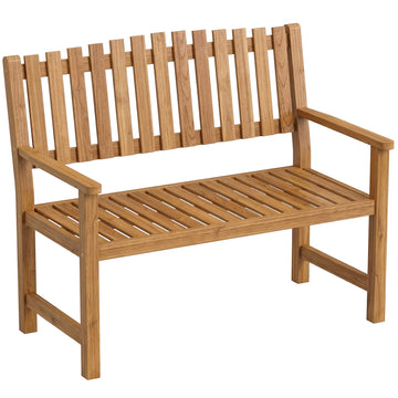 Acacia tuinbank 2-zits met armleuningen | Kleur: Natuurlijk hout | Afmetingen: 112x64x92 cm