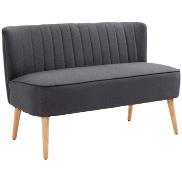 2-zitsbank met zachte bekleding | Kleur: Donkergrijs | Afmetingen: 117x56,5x77 cm